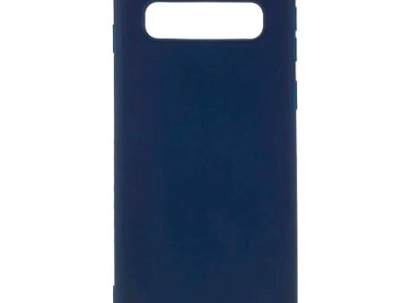 Samsung Galaxy S10 Mat Silikone Cover - Mørkeblå For Sale