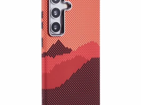 EIDERWOOD Mønstret Carbon Cover - Samsung Galaxy S24 - MagSafe Kompatibel - Orange Peak Cheap