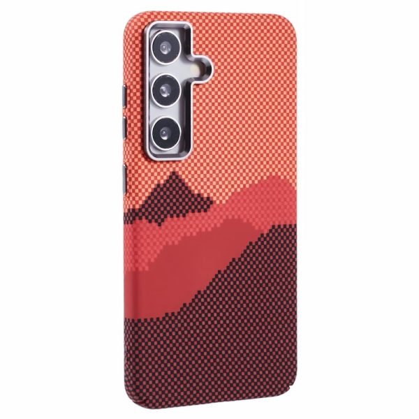 EIDERWOOD Mønstret Carbon Cover - Samsung Galaxy S24 - MagSafe Kompatibel - Orange Peak Cheap