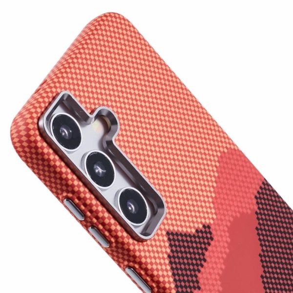 EIDERWOOD Mønstret Carbon Cover - Samsung Galaxy S24 - MagSafe Kompatibel - Orange Peak Cheap