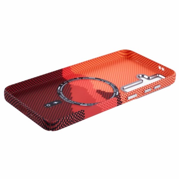 EIDERWOOD Mønstret Carbon Cover - Samsung Galaxy S24 - MagSafe Kompatibel - Orange Peak Cheap