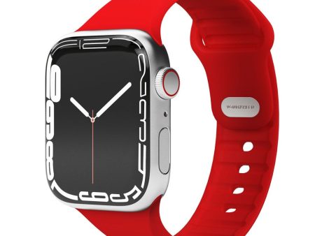 Apple Watch (42 44 SE 45 46 49mm) Vonmählen Classic Band 2 Genanvendt Silikone Rem - Rød For Discount