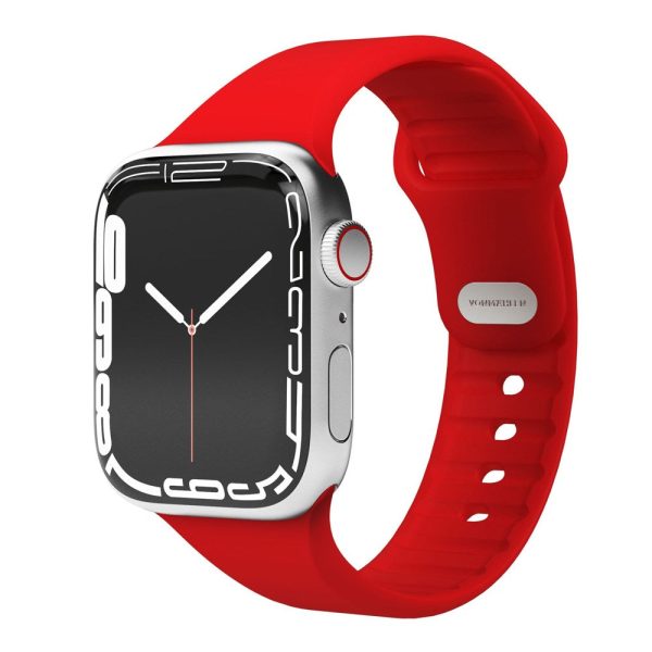 Apple Watch (42 44 SE 45 46 49mm) Vonmählen Classic Band 2 Genanvendt Silikone Rem - Rød For Discount