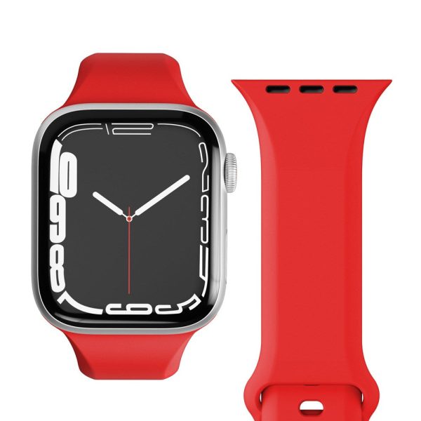 Apple Watch (42 44 SE 45 46 49mm) Vonmählen Classic Band 2 Genanvendt Silikone Rem - Rød For Discount