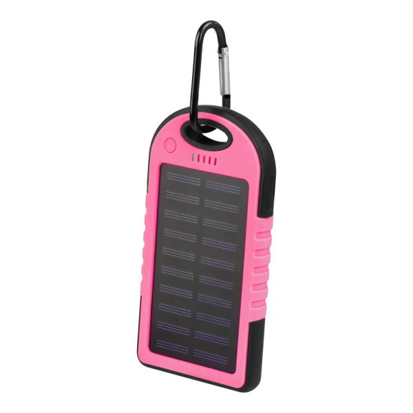 Setty Solcelle Powerbank 5.000 mAh 10W 2 x USB-A - Pink For Cheap