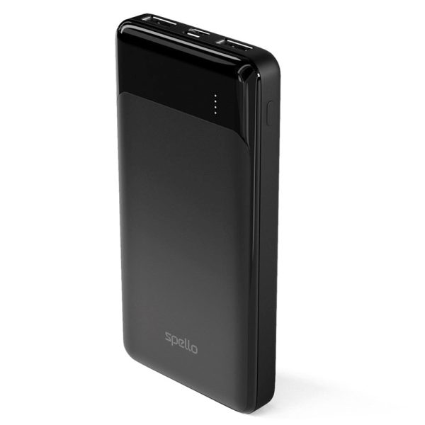 Spello Slim 10W Powerbank m. 2 x USB-A & 1 x USB-C - 10.000 mAh - Sort For Discount