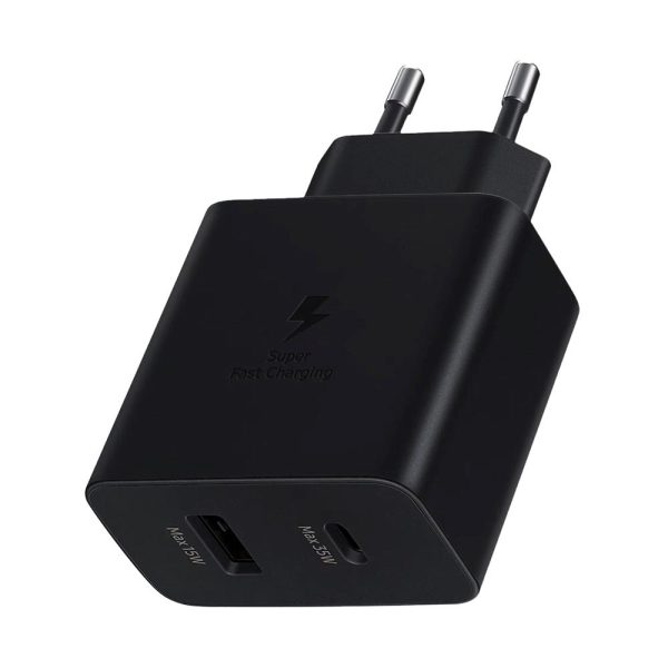 Samsung Super Fast Charge 35W Vægoplader m. USB-C PD & USB-A - Sort Sale