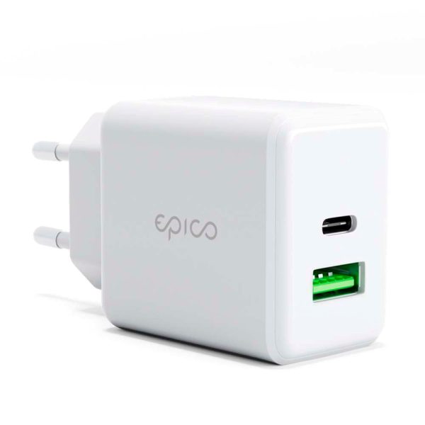 Epico Pro 2.0 Vægoplader PD 38W m. USB-C & USB-A - Hvid Supply