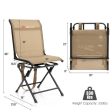 All-weather Outdoor Foldable 360-Degree Swivel Chair with Iron Frame-Brown Online Hot Sale