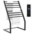 8 Bars Freestanding Wall Mounted Towel Warmer Rack with LED Display-Black on Sale