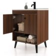 25 Inch Wooden Bathroom Storage Cabinet with Sink-Walnut Cheap