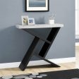 36  Gray and Black Abstract Console Table With Shelves For Sale