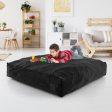 57 x 57 Inch Crash Pad Sensory Mat with Foam Blocks and Washable Velvet Cover-Black For Discount