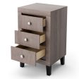 Modern Nightstand with 3 Drawers for Bedroom Living Room-Gray For Discount