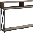 47  Taupe and Black Frame Console Table With Shelves For Sale