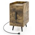 Nightstand Side Tables with 2 Drawers and 2 USB Ports-Rustic Brown Discount