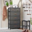 23  Gray and Black Steel and Fabric Six Drawer Chest Hot on Sale