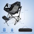 Hammock Camping Chair with Retractable Footrest and Carrying Bag-Black Cheap