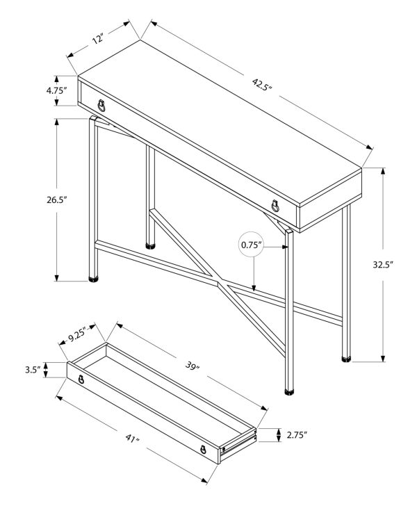 43  Brown And Black Cross Leg Console Table Supply