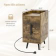 Nightstand Side Tables with 2 Drawers and 2 USB Ports-Rustic Brown Discount