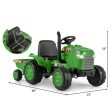 12V Kids Ride On Tractor with Trailer and Remote Control-Green Online Sale