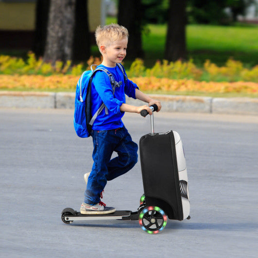 Hardshell Ride-on Suitcase Scooter with LED Flashing Wheels-White Hot on Sale