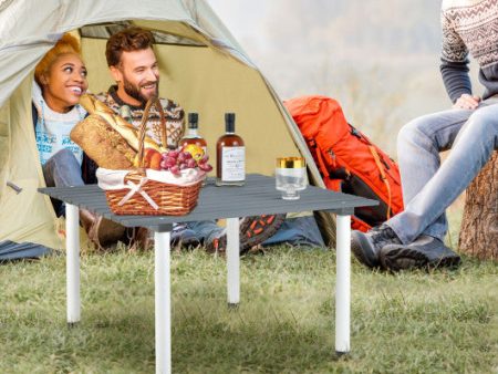 Folding Outdoor Camping Table with Carrying Bag for Picnics and Party-Gray Online now