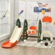 6 in 1 Toddler Slide and Swing Set with Ball Games-Orange Online now