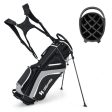 Lightweight Golf Stand Bag with 14 Way Top Dividers and 6 Pockets-Gray For Discount