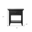 24  Black One Drawer Nightstand Discount