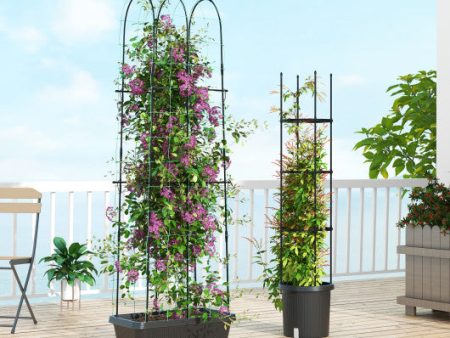 2 Pack Garden Planters with Trellis Cucumber Trellis Tomato Cage-Black Sale