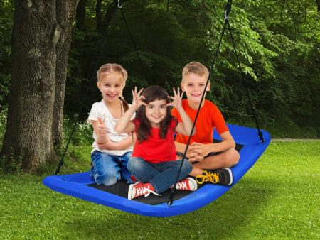 700lb Giant 60 Inch Skycurve Platform Tree Swing for Kids and Adults-Blue Hot on Sale