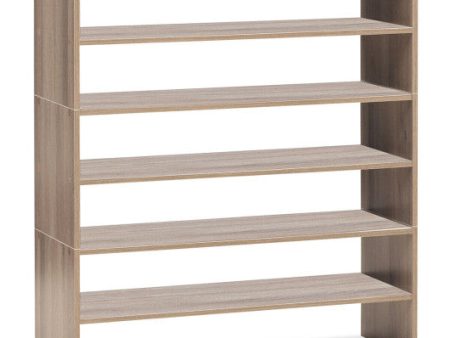 3 Pieces 31-Inch Stackable Multi-Shape Shoe Rack-Natural Online now