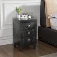 Modern Nightstand with 3 Drawers for Bedroom Living Room-Black Supply