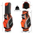 10.5 Inch Golf Stand Bag with 14 Way Full-Length Dividers and 7 Zippered Pockets-Red Online Hot Sale