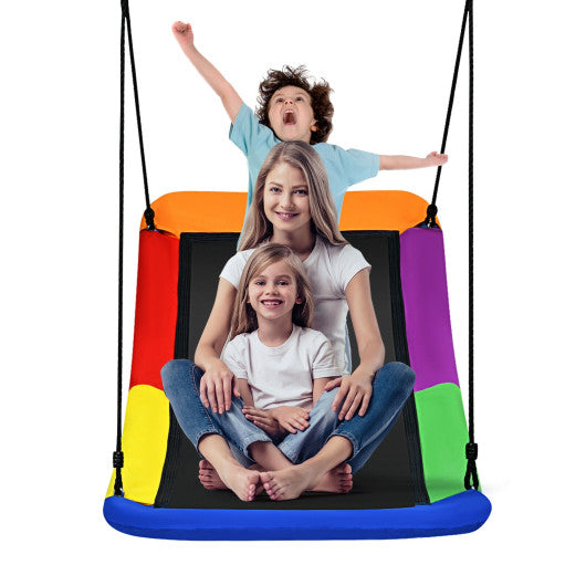 700lb Giant 60 Inch Skycurve Platform Tree Swing for Kids and Adults-Multicolor For Discount