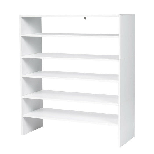 3 Pieces 31-Inch Stackable Multi-Shape Shoe Rack-White Fashion