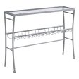 42  Clear And Silver Glass Console Table With Storage Fashion