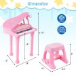 31 Keys Kids Piano Keyboard with Stool and Piano Lid-Pink Cheap