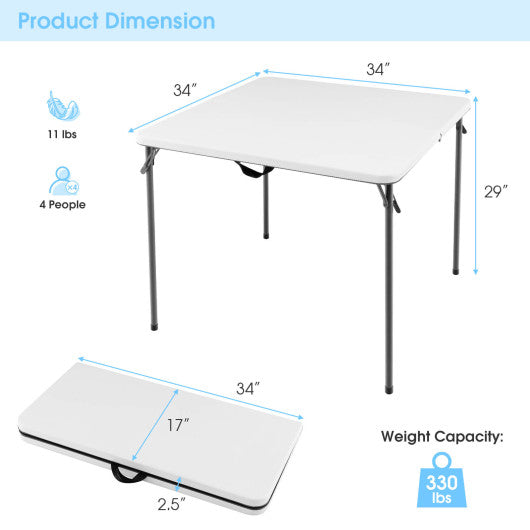 Folding Camping Table with All-Weather HDPE Tabletop and Rustproof Steel Frame-White Online Hot Sale