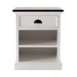 Distressed White and Deep Brown Nightstand With Shelves Online Sale