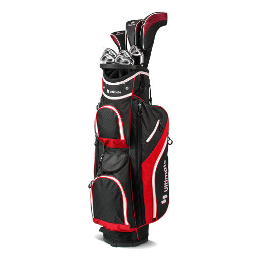 Golf Cart Bag with 14 Way Top Dividers-Red For Sale