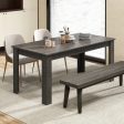 63 Inch Rectangular Modern Dining Kitchen Table-Gray on Sale