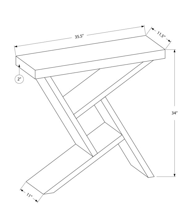 36  Gray and Black Abstract Console Table With Shelves For Sale