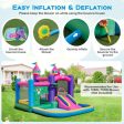 6-in-1 Kids Blow up Castle with Slide and Jumping Area and Ball Pit Pools without Blower For Cheap