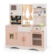 Kids Kitchen Playset with Microwave and Coffee Maker for Ages 3+-Pink Online