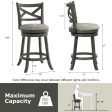 27 31 Inch Swivel Bar Stools Set of 2 with Hollow Back and Soft-padded Seat-27 Inch Hot on Sale