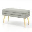 Velvet Upholstered Storage Bench with Removable Top-Grey Online now