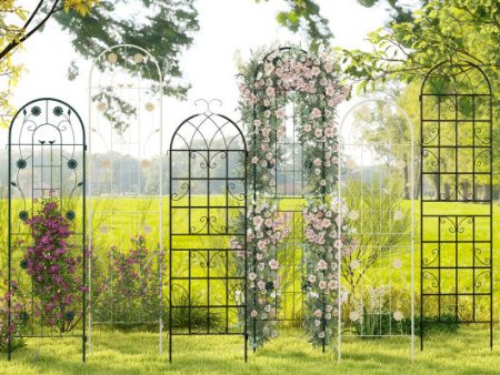 2 Pack 86.5 x 20 Inches Metal Garden Trellis for Climbing Plants-White Cheap