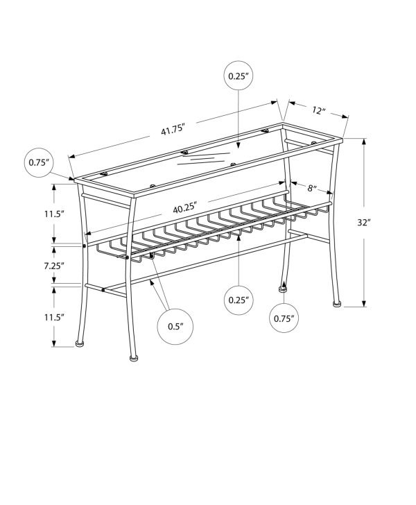 42  Clear And Silver Glass Console Table With Storage Fashion